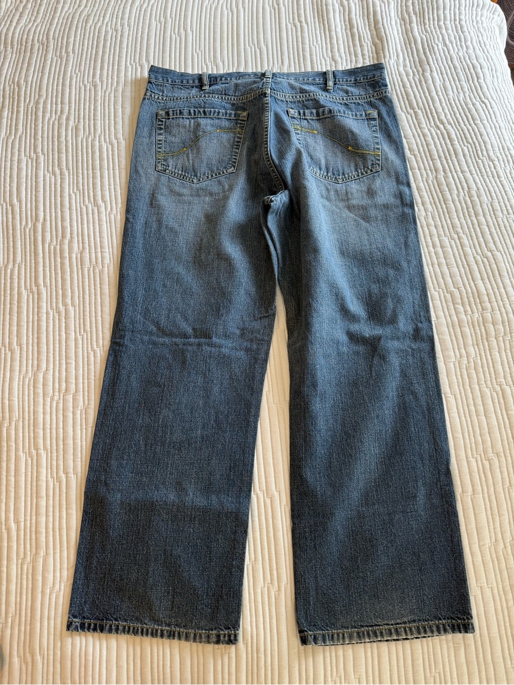 DKNY Men's Dark Blue Straight-Leg low rise Jeans W38 L30
